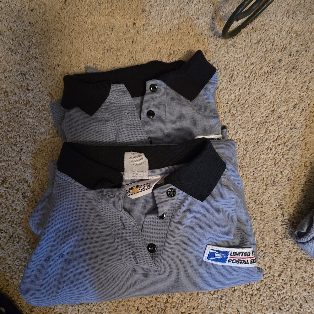 USPS Blue Long Sleeved Polo Shirt